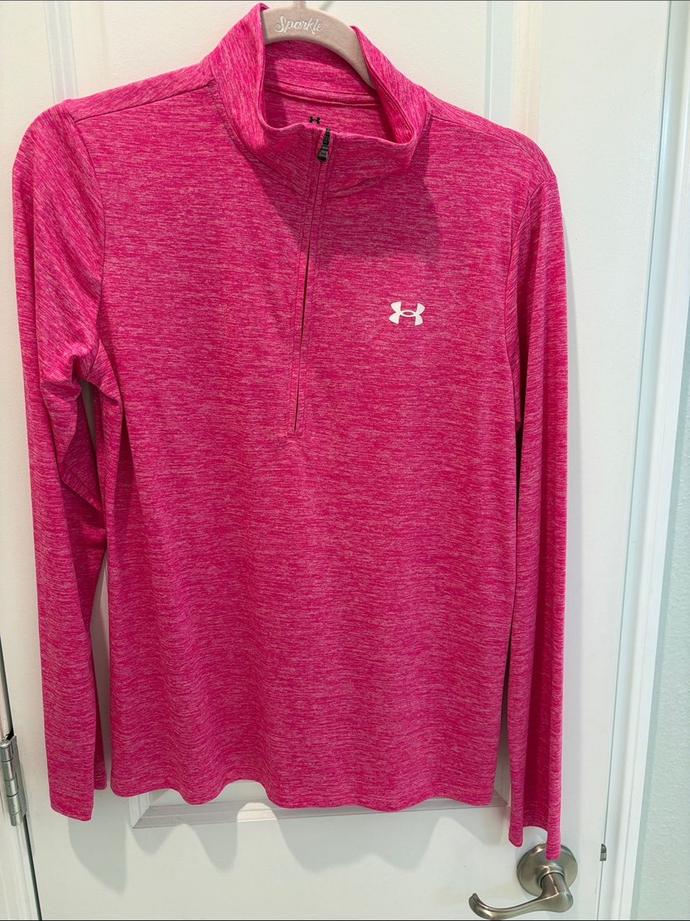Under Armour Hot Pink Heather Quarter-Zip Pullover